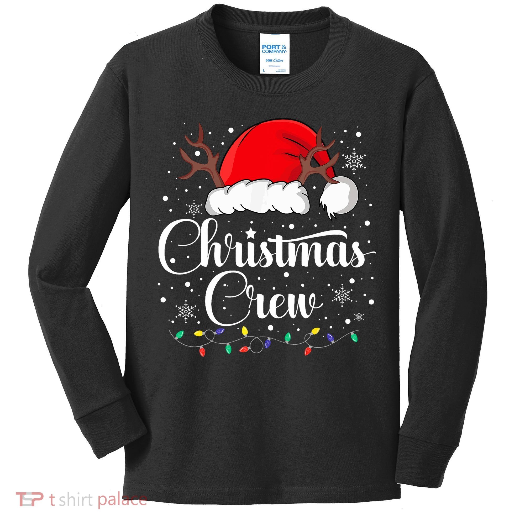 Christmas Crew Family Group Matching Christmas Pajama Party Kids Long Sleeve Shirt