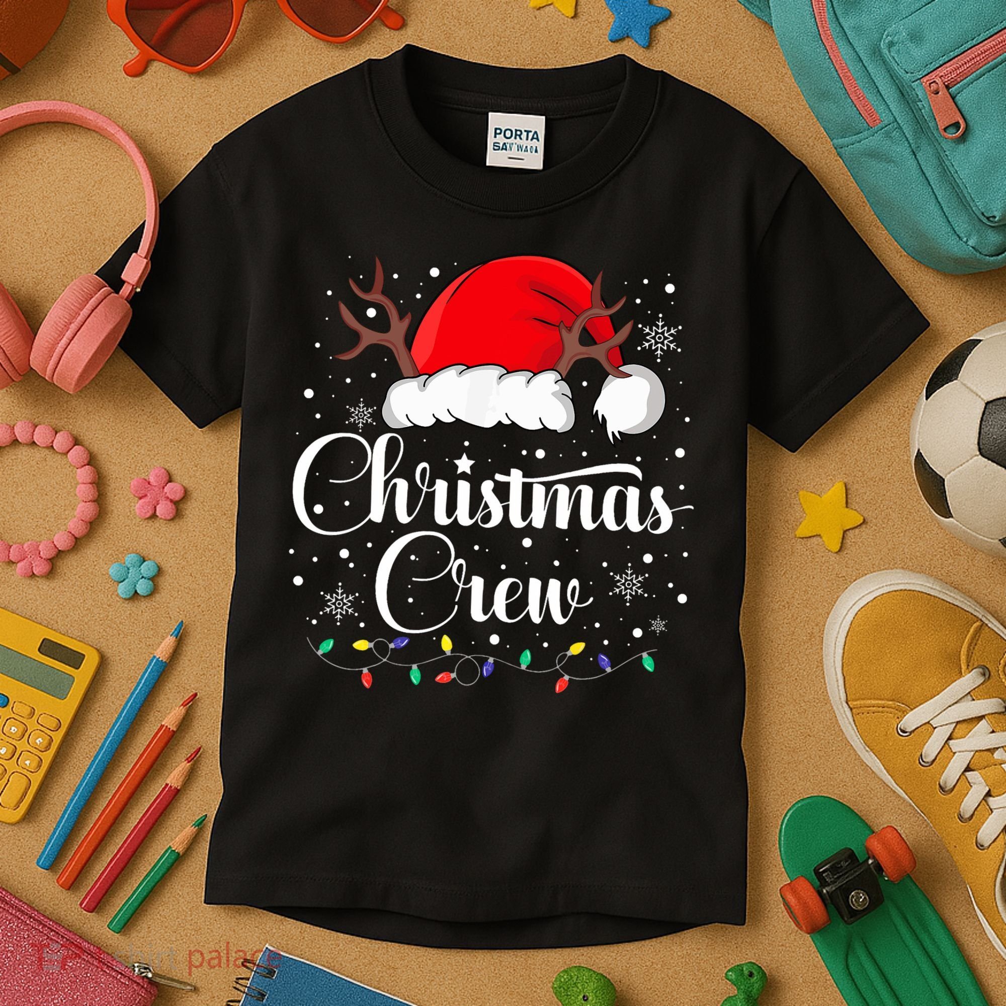 Christmas Crew Family Group Matching Christmas Pajama Party Kids T-Shirt