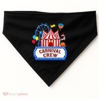 Carnival Crew For Carnival Birthday Theme Party Matching USA-Made Doggie Bandana thumb 0