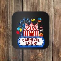 Carnival Crew For Carnival Birthday Theme Party Matching Coaster thumb 0