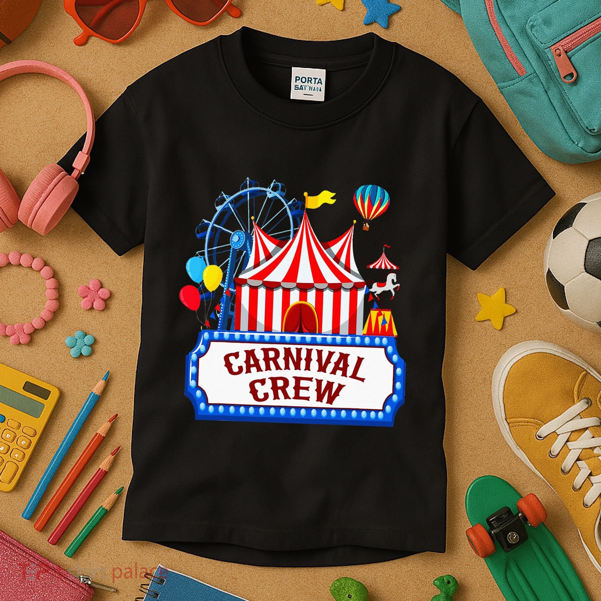 Carnival Crew For Carnival Birthday Theme Party Matching Kids T-Shirt
