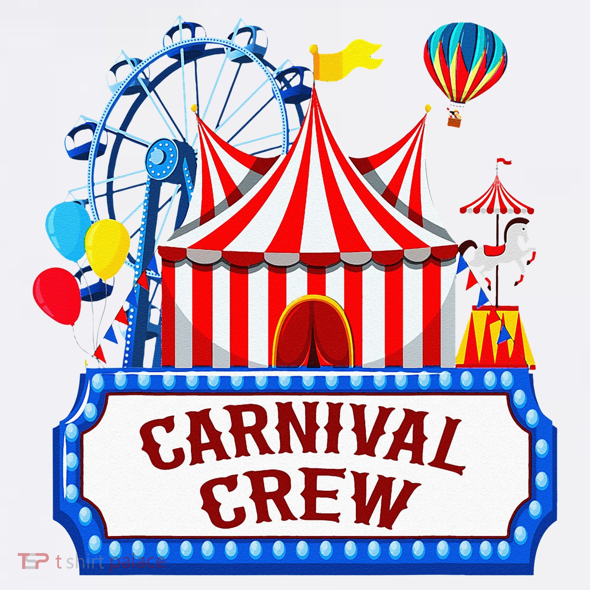 Carnival Crew For Carnival Birthday Theme Party Matching Comfort Colors Garment-Dyed Hooded Sweatshirt