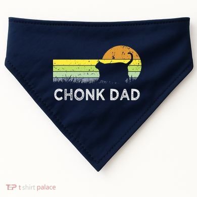 Chonk Cat Funny Cat Dad Meme Fluffiest Kitty USA-Made Doggie Bandana