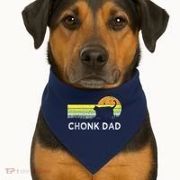 Chonk Cat Funny Cat Dad Meme Fluffiest Kitty USA-Made Doggie Bandana thumb 1