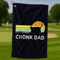Chonk Cat Funny Cat Dad Meme Fluffiest Kitty Golf Towel thumb 1