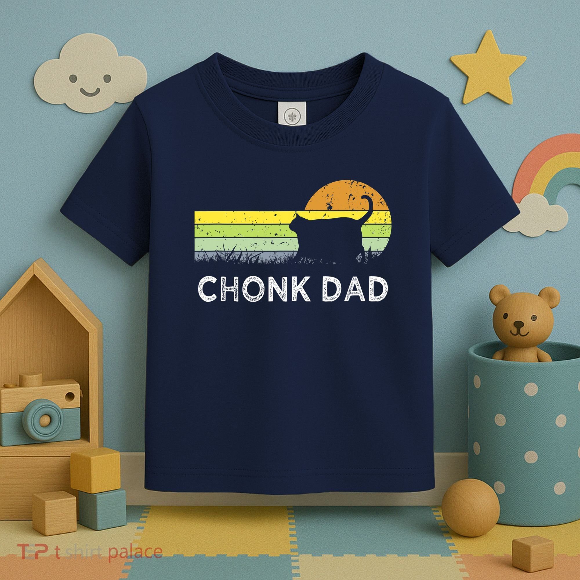 Chonk Cat Funny Cat Dad Meme Fluffiest Kitty Toddler T-Shirt