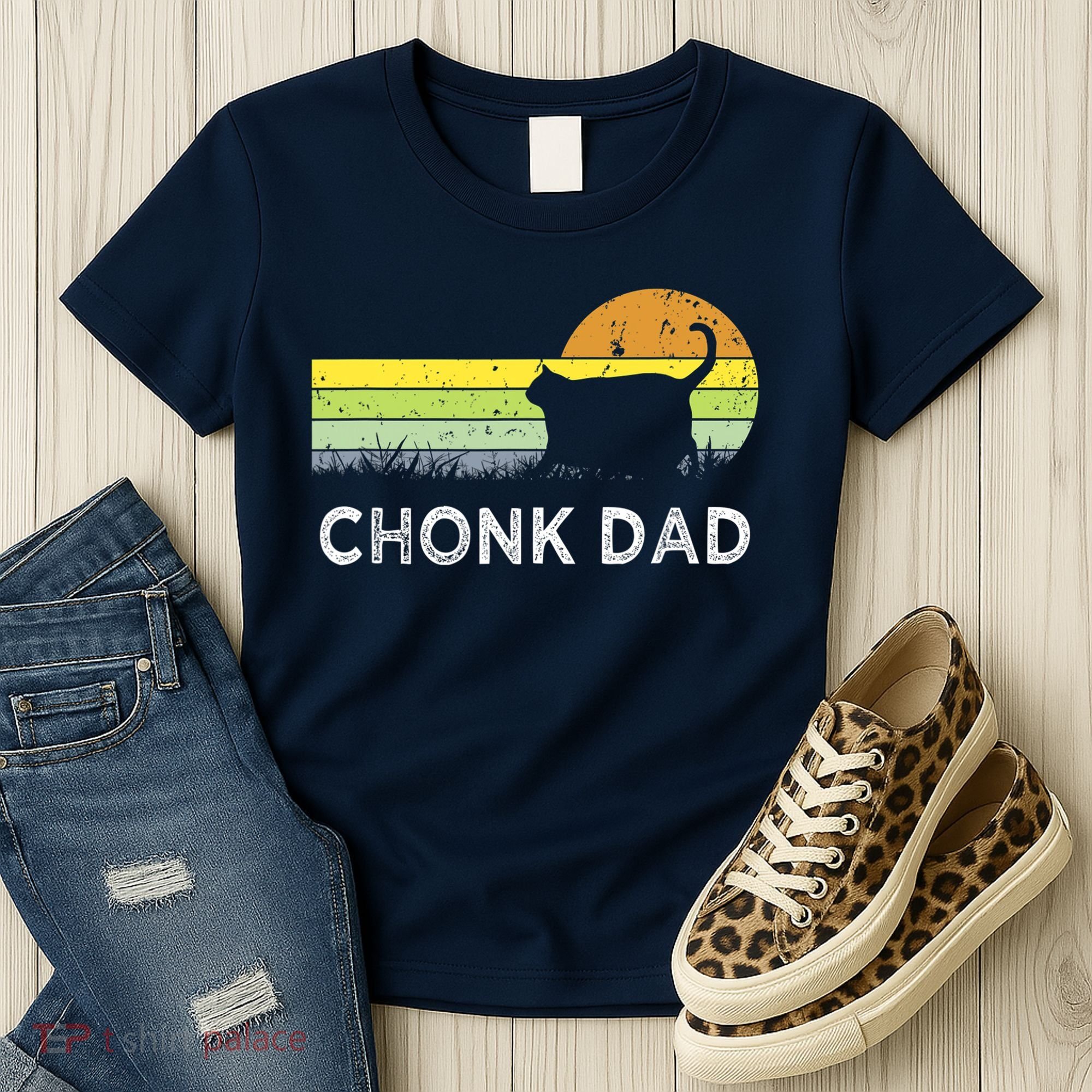 Chonk Cat Funny Cat Dad Meme Fluffiest Kitty Women's T-Shirt