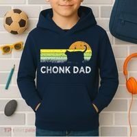 Chonk Cat Funny Cat Dad Meme Fluffiest Kitty Kids Hoodie thumb 2