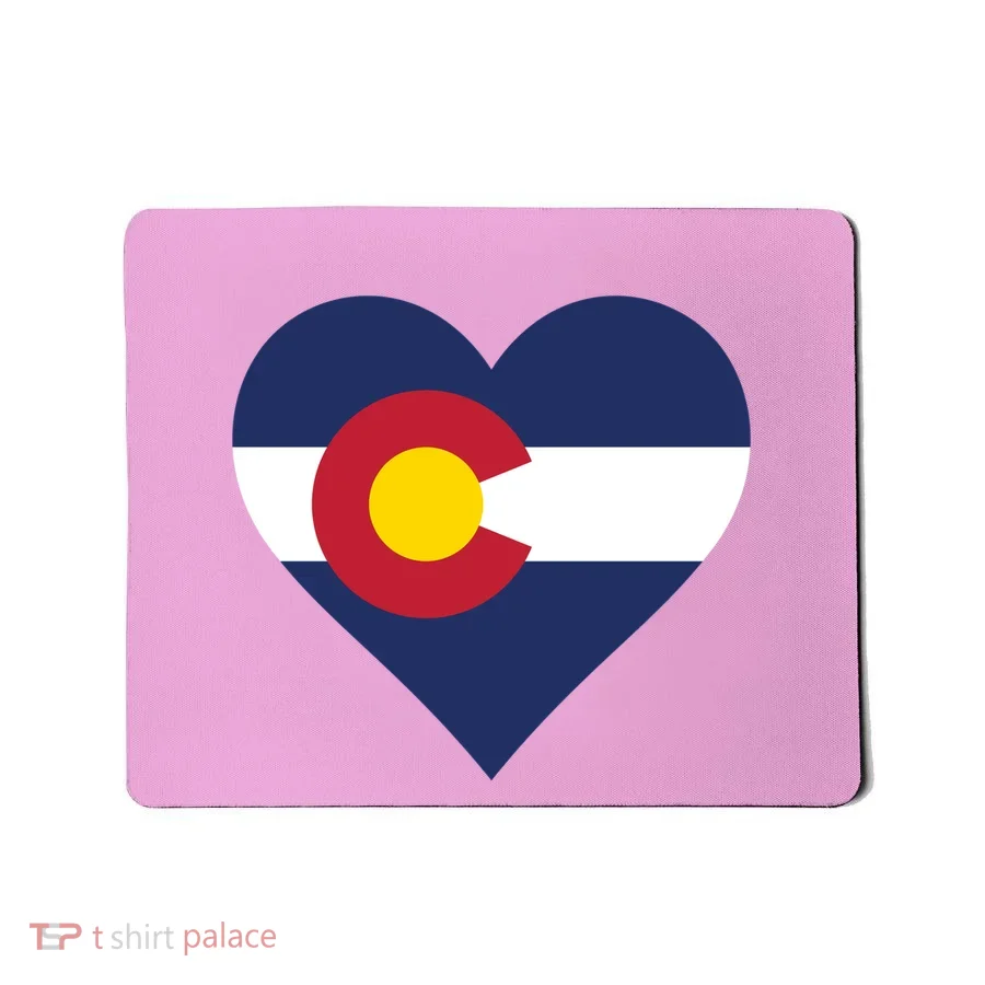 Cool Colorado Flag In Heart Shape Mousepad