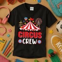 Circus Crew Funny Circus Staff Gift Costume Circus Theme Party Kids T-Shirt thumb 3