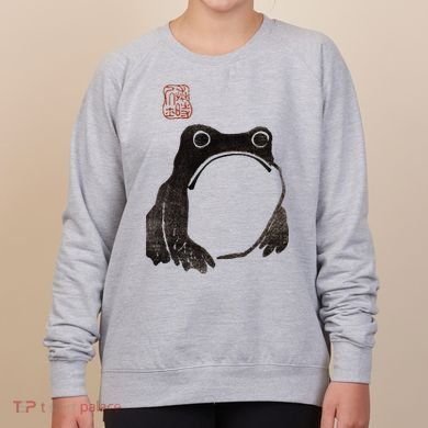 Cute Cottagecore Frog Grumpy Japanese Frog Women's Sweatshirt