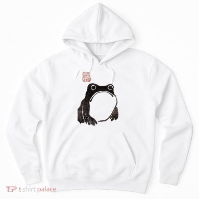 Cute Cottagecore Frog Grumpy Japanese Frog Hoodie
