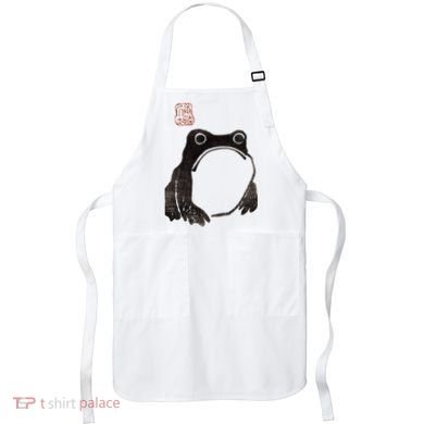 Cute Cottagecore Frog Grumpy Japanese Frog Apron