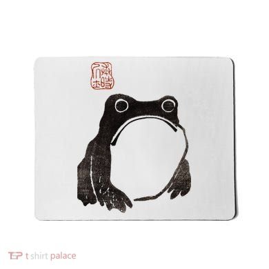 Cute Cottagecore Frog Grumpy Japanese Frog Mousepad