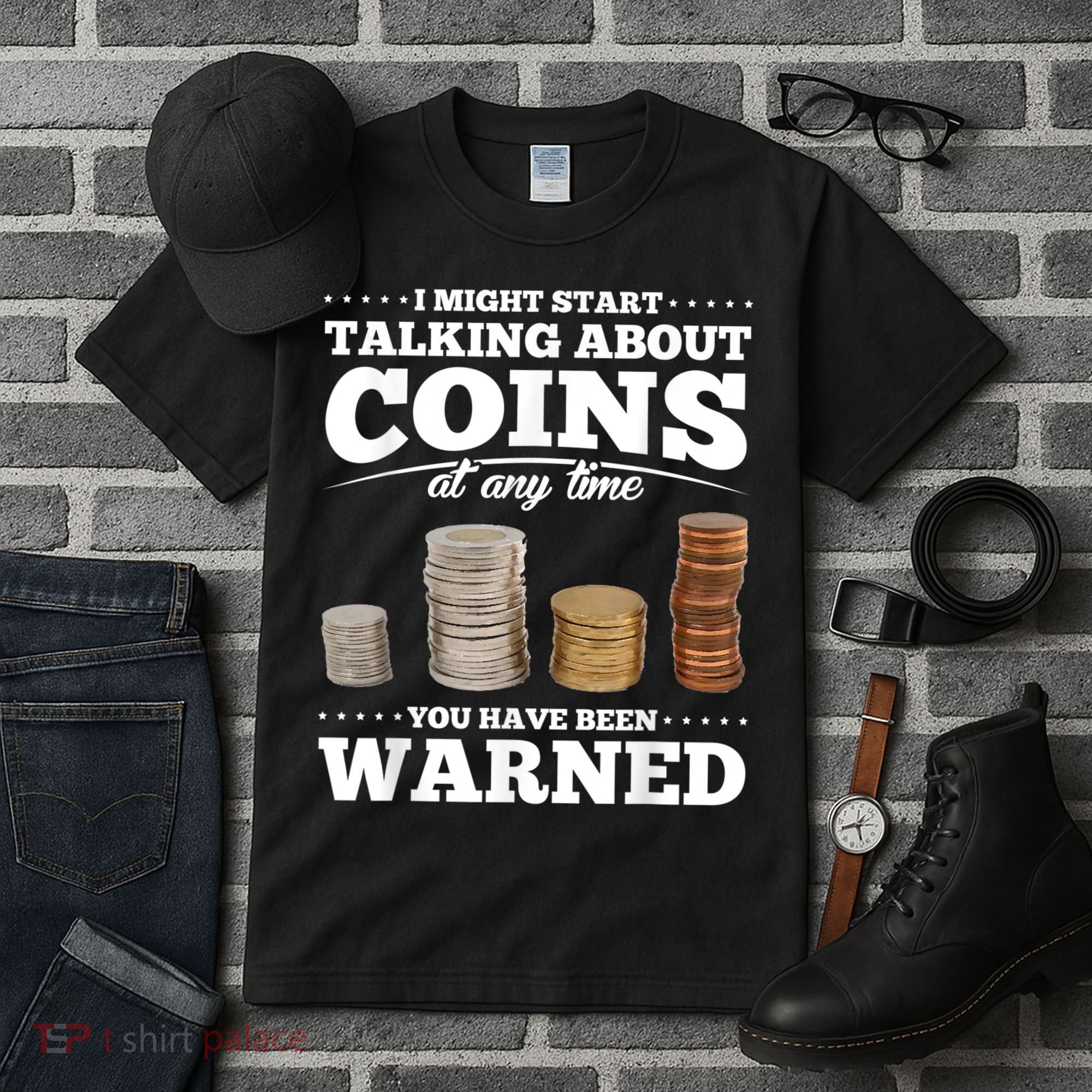 Coin Collecting Funny Coin Collector Tall T-Shirt