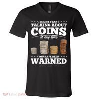 Coin Collecting Funny Coin Collector V-Neck T-Shirt thumb 0