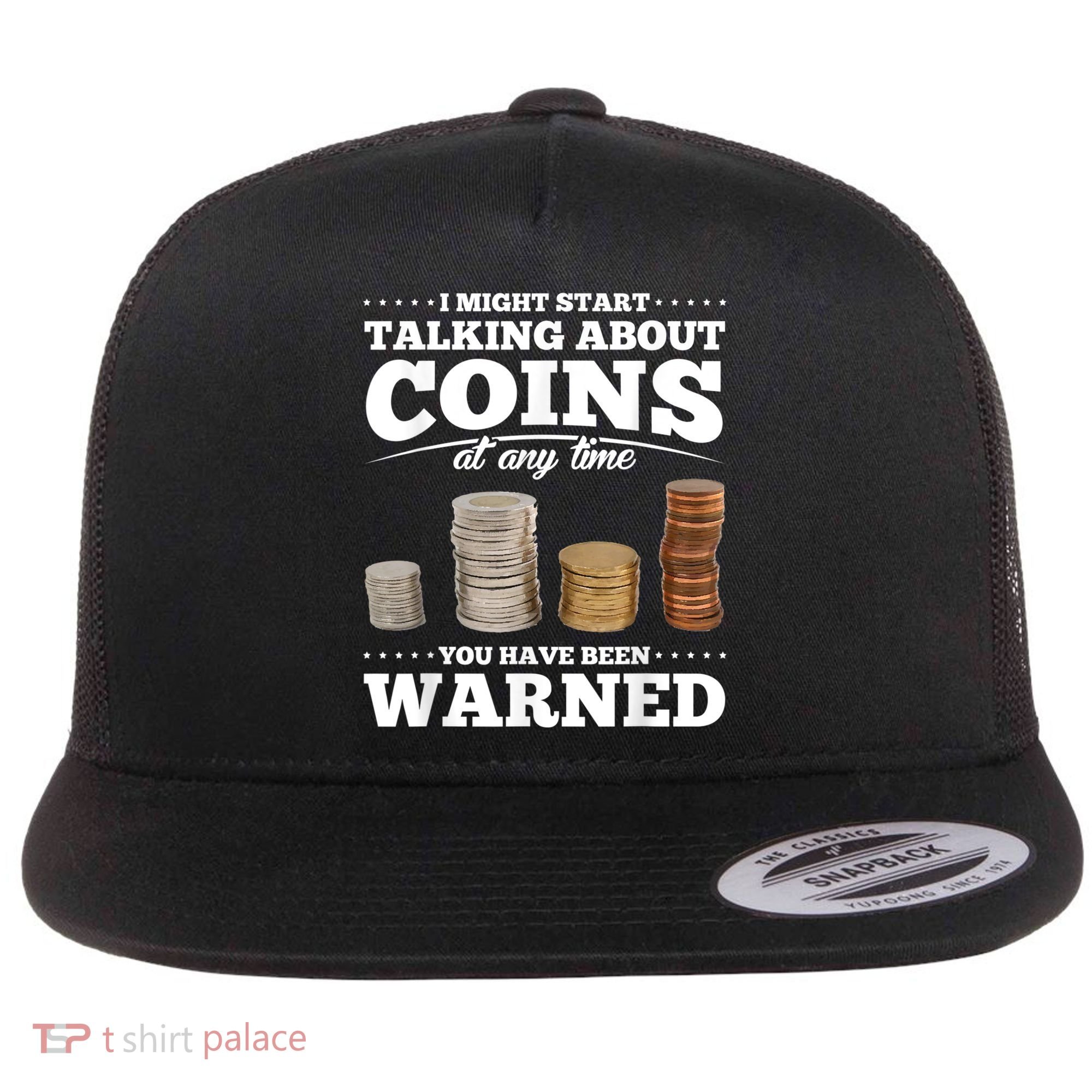 Coin Collecting Funny Coin Collector Flat Bill Trucker Hat