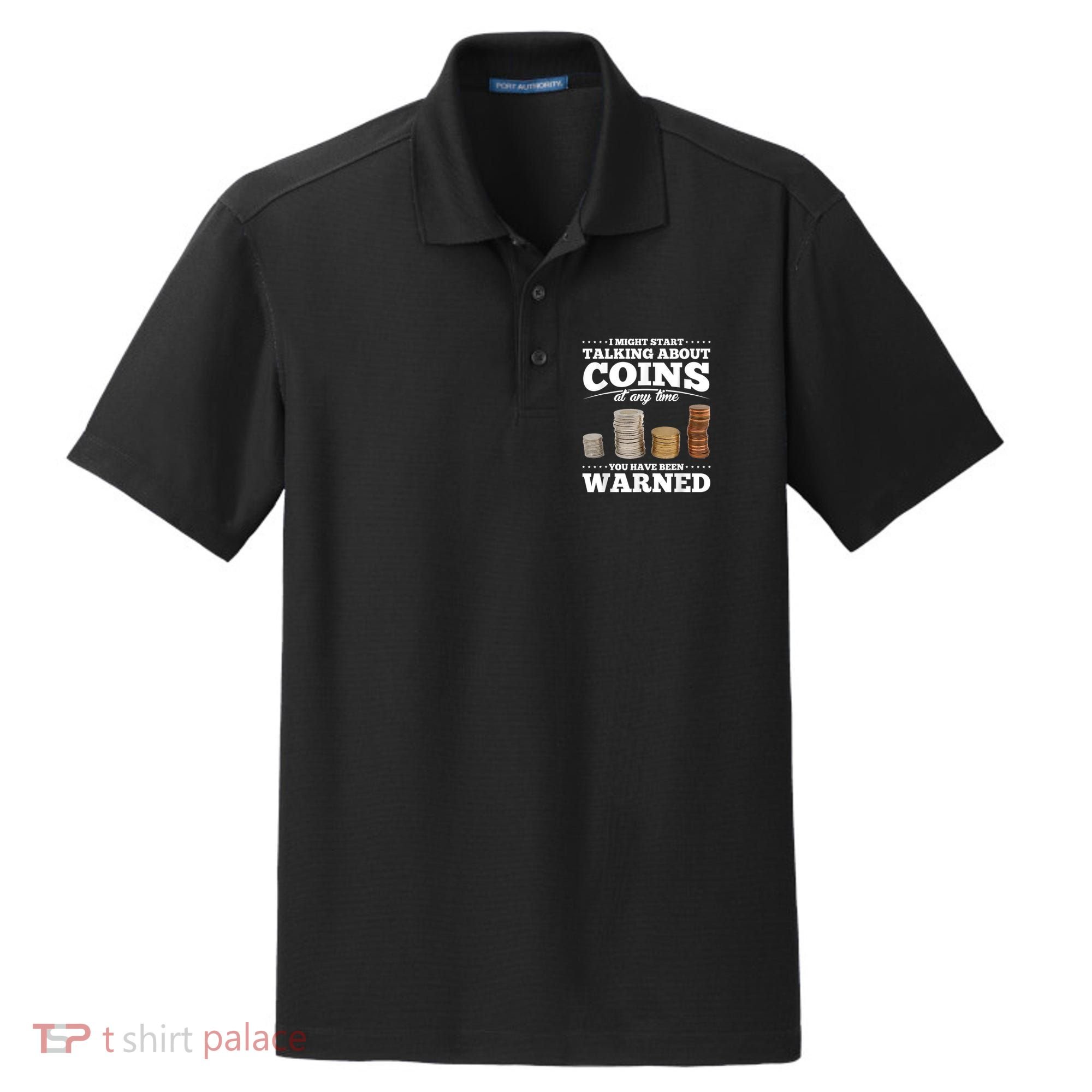 Coin Collecting Funny Coin Collector Dry Zone Grid Polo