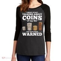Coin Collecting Funny Coin Collector Women's Tri-Blend 3/4-Sleeve Raglan Shirt thumb 2
