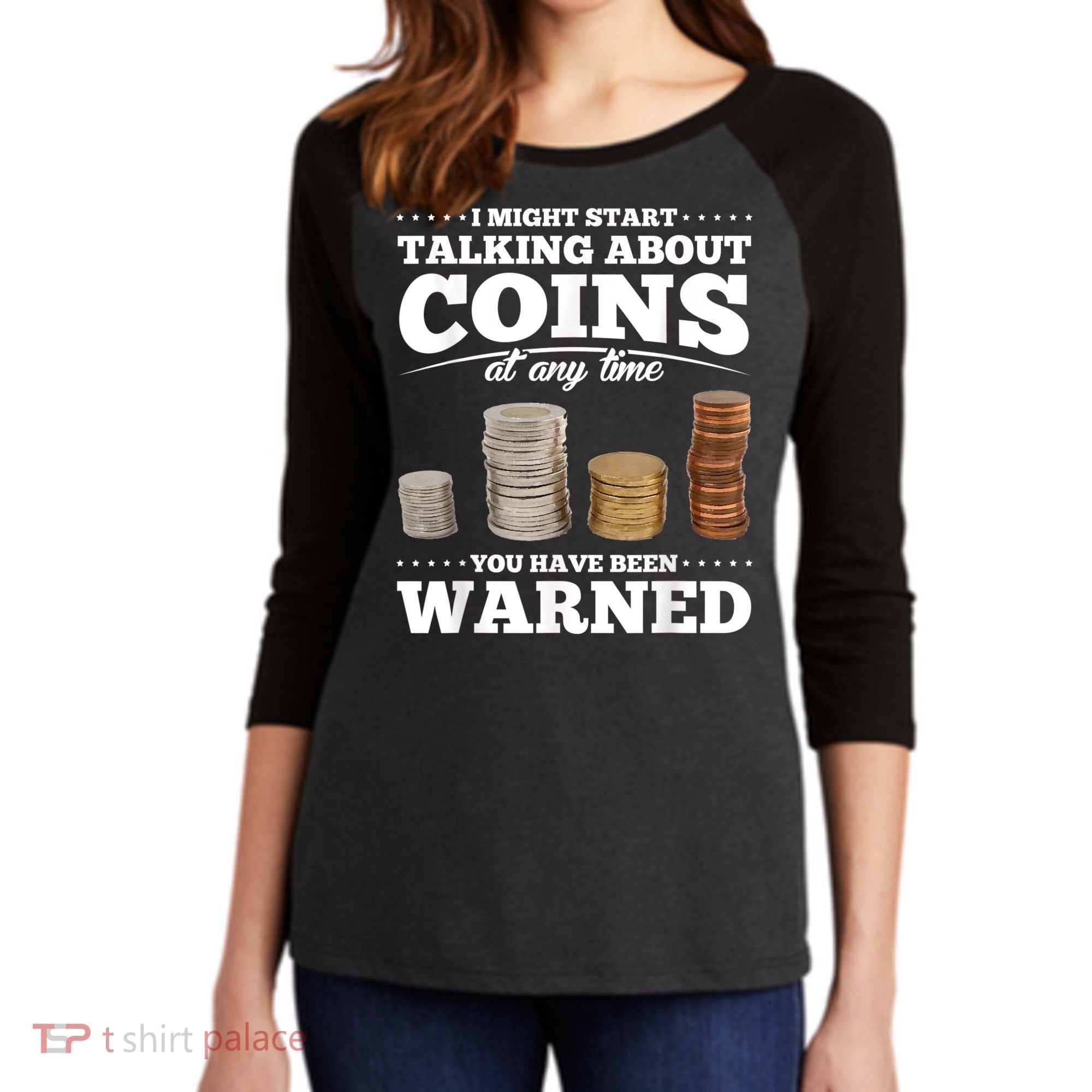 Coin Collecting Funny Coin Collector Women's Tri-Blend 3/4-Sleeve Raglan Shirt