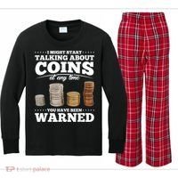 Coin Collecting Funny Coin Collector Kids Long Sleeve Plaid Pajama Set thumb 0