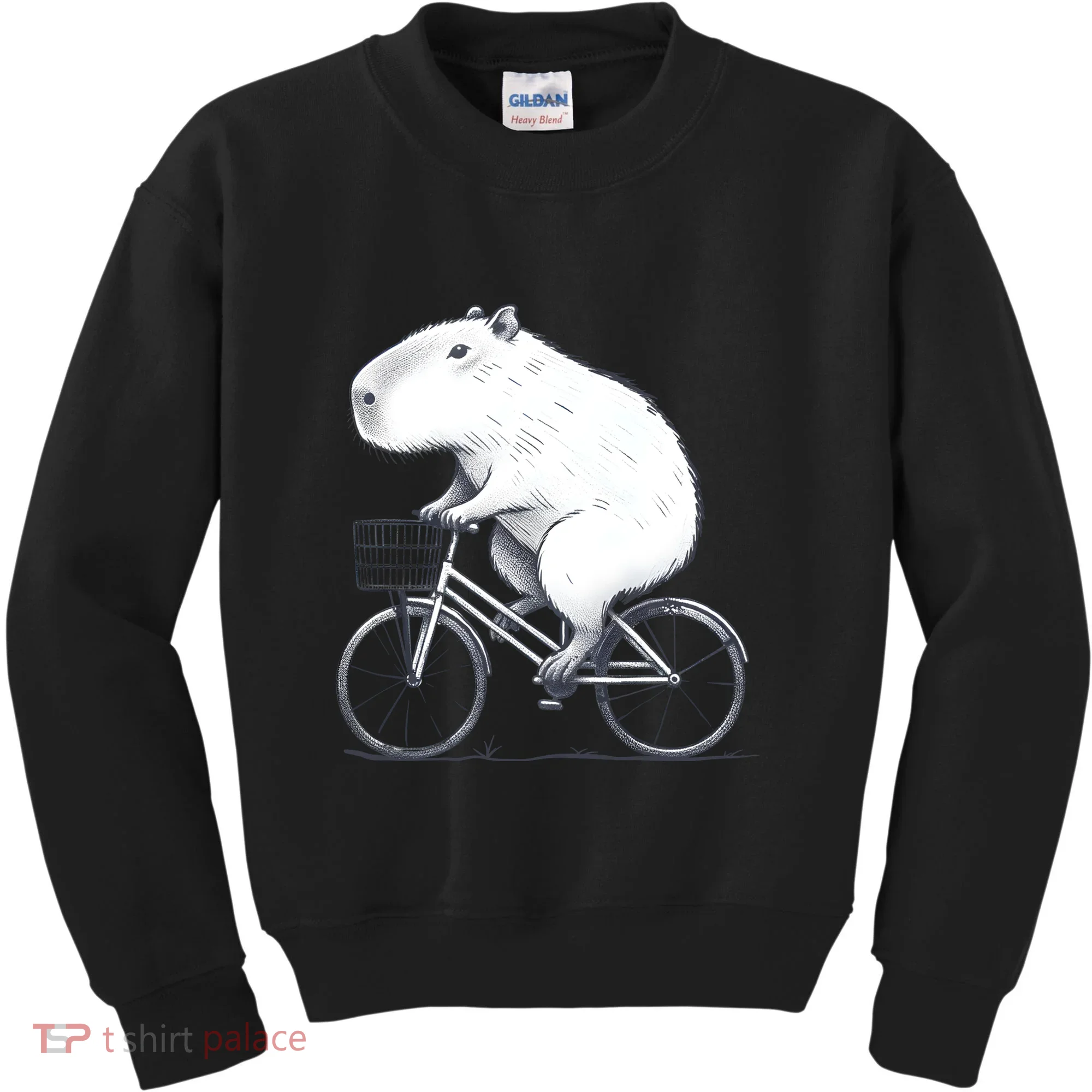 Cyclist Capybara Funny Whimsical Rat Biking Kids Sweatshirt