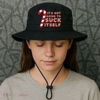 Candy Cane Funny Christmas Joke That Won't By Itself Bucket Hat thumb 3