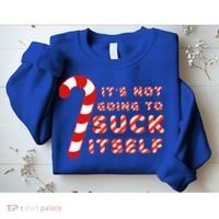 Candy Cane Funny Christmas Joke That Won't By Itself Sweatshirt thumb 2