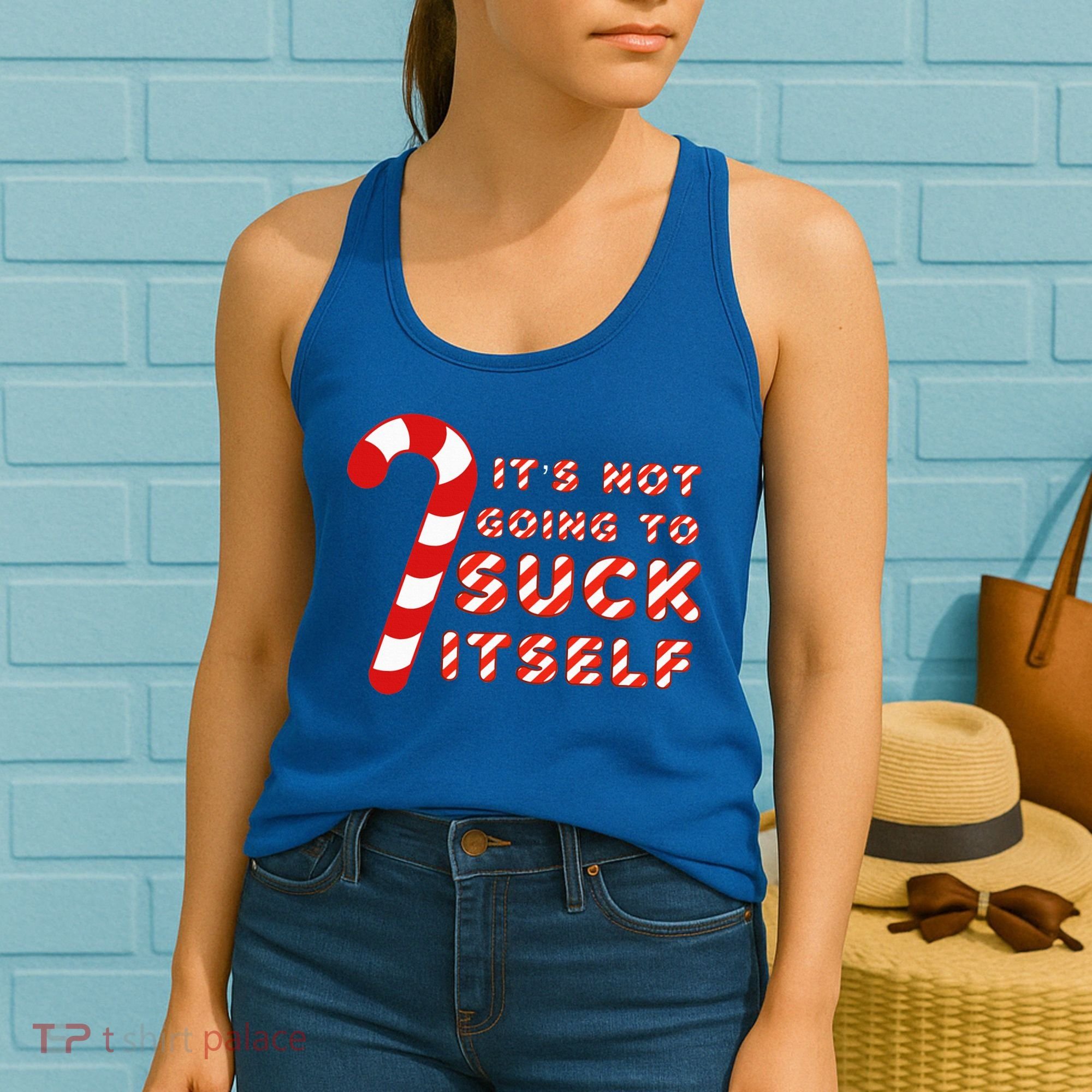 Candy Cane Funny Christmas Joke That Won't By Itself Women's Tank Top