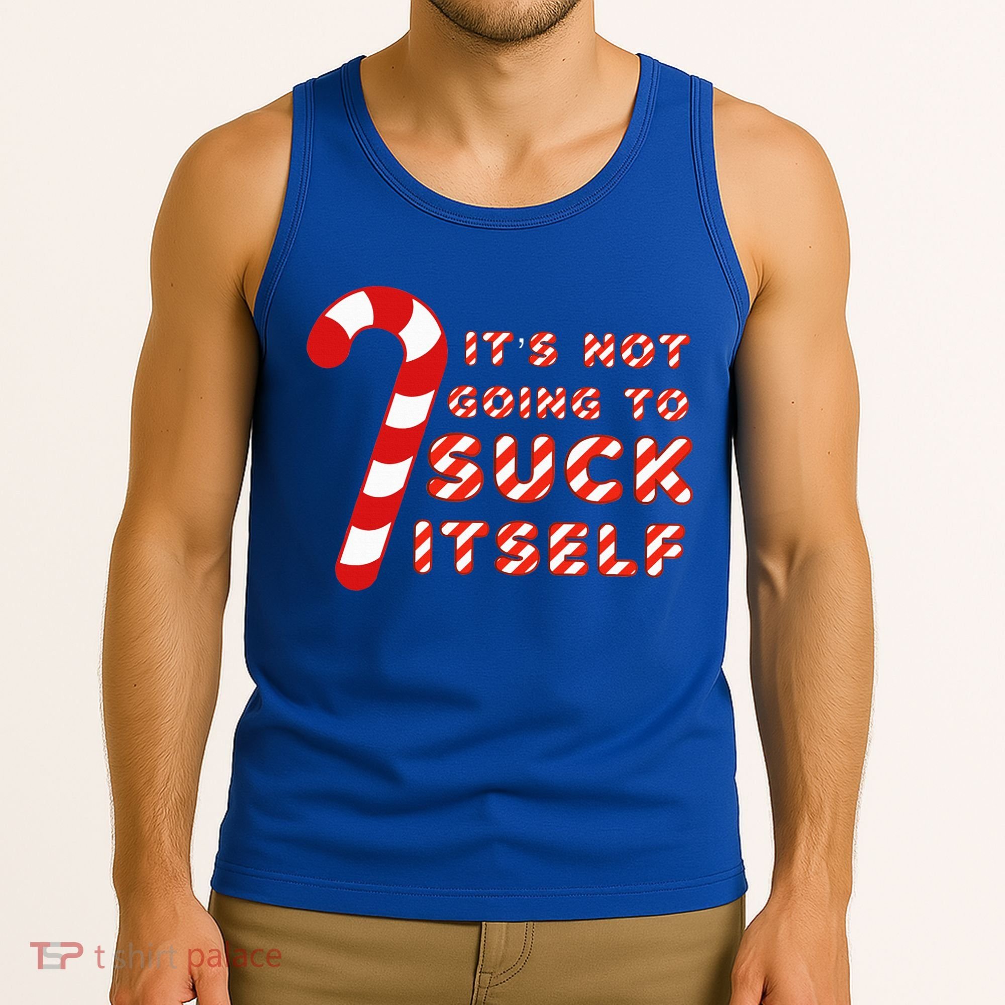 Candy Cane Funny Christmas Joke That Won't By Itself Tank Top