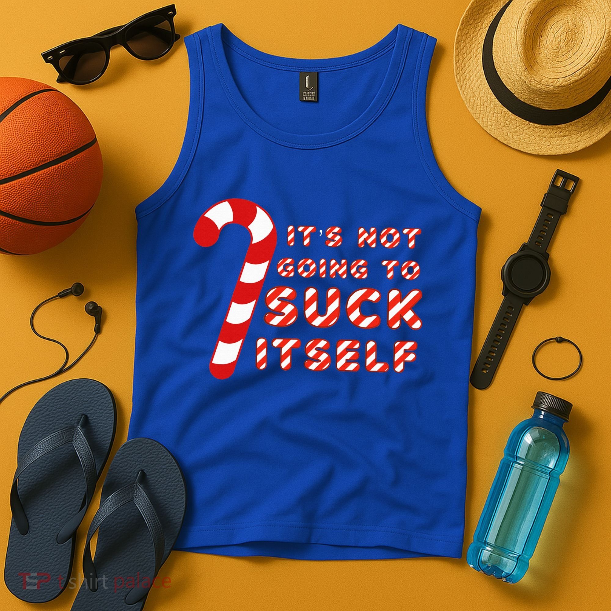 Candy Cane Funny Christmas Joke That Won't By Itself Tank Top