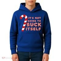 Candy Cane Funny Christmas Joke That Won't By Itself Kids Hoodie thumb 4