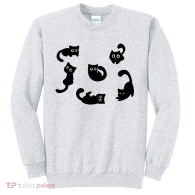Cute Cat Funny Black Cat For Cat Lovers Cat Mom Sweatshirt