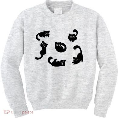Cute Cat Funny Black Cat For Cat Lovers Cat Mom Kids Sweatshirt