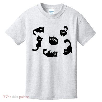 Cute Cat Funny Black Cat For Cat Lovers Cat Mom Kids T-Shirt