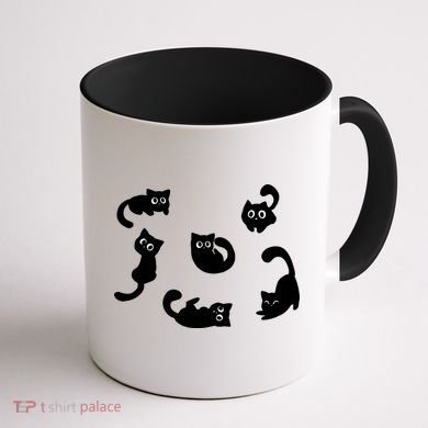 Cute Cat Funny Black Cat For Cat Lovers Cat Mom Coffee Mug back