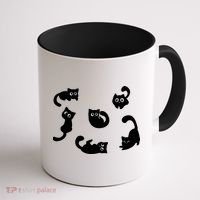 Cute Cat Funny Black Cat For Cat Lovers Cat Mom Coffee Mug thumb 1