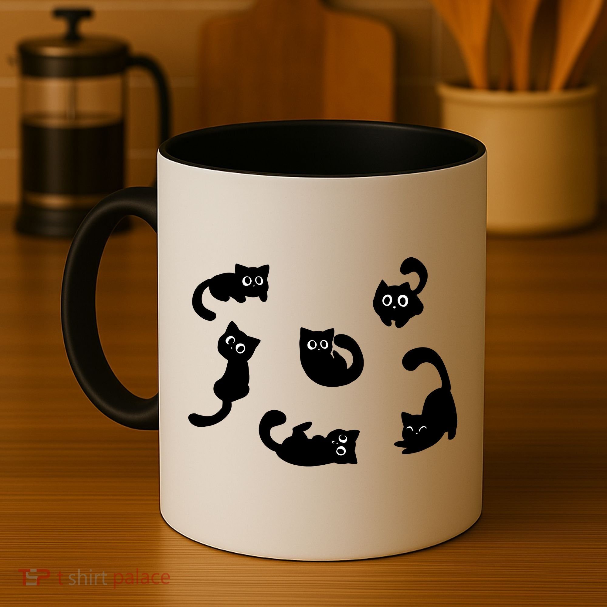 Cute Cat Funny Black Cat For Cat Lovers Cat Mom Coffee Mug