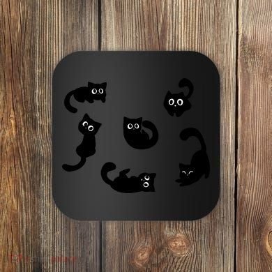 Cute Cat Funny Black Cat For Cat Lovers Cat Mom Coaster