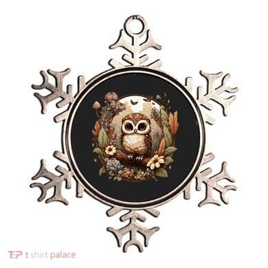 Cute Cottagecore Floral Owl Aesthetic Graphic Ornament