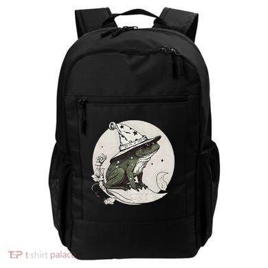 Cute Cottagecore Frog Wizard Hat Aesthetic Dark Moon Backpack