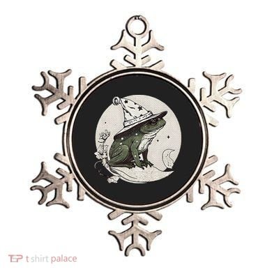 Cute Cottagecore Frog Wizard Hat Aesthetic Dark Moon Ornament