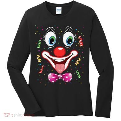 Carnival Clown Face Circus Carnivals Women's Long Sleeve Shirt