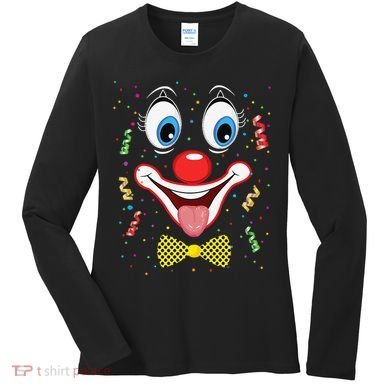 Carnival Clown Face Circus Carnivals Women's Long Sleeve Shirt