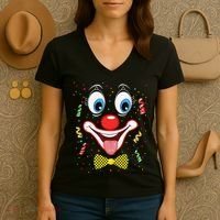 Carnival Clown Face Circus Carnivals Women's V-Neck T-Shirt thumb 3