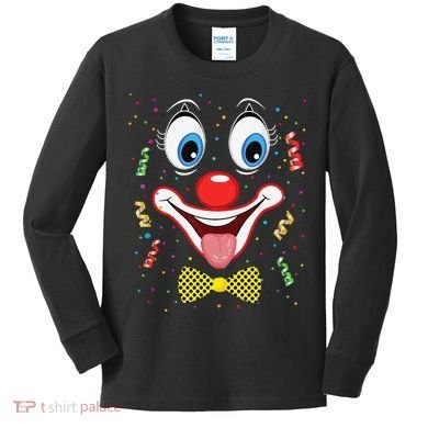 Carnival Clown Face Circus Carnivals Kids Long Sleeve Shirt