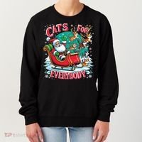Christmas Cats For Everybody Funny Santa Women's Sweatshirt thumb 0