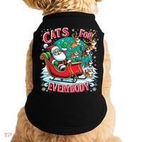 Christmas Cats For Everybody Funny Santa Doggie Tank thumb 0