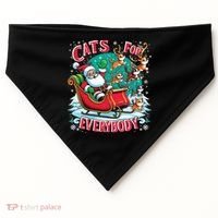 Christmas Cats For Everybody Funny Santa USA-Made Doggie Bandana thumb 0