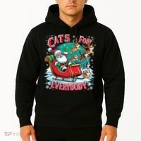 Christmas Cats For Everybody Funny Santa Hoodie thumb 2